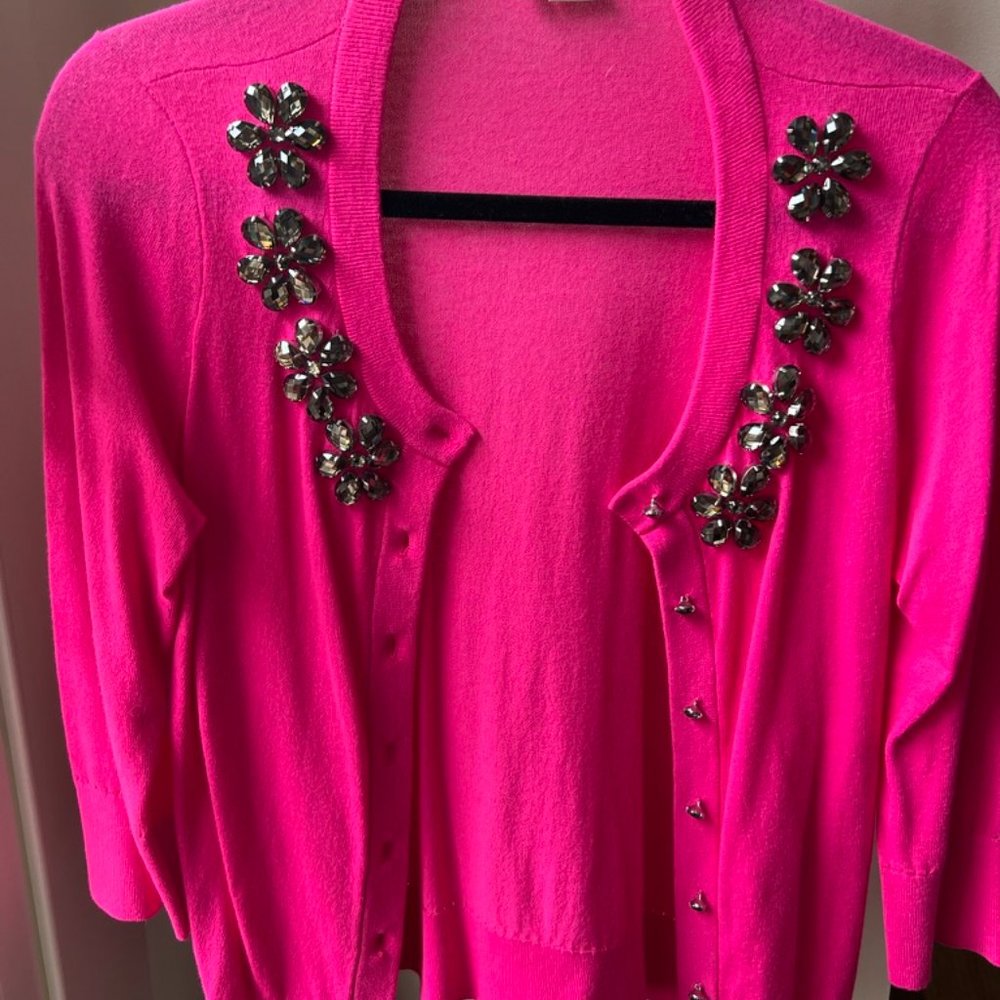 Kate Spade Pink Sweater with Gems, Size Medium